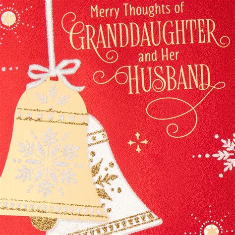 Merry Thoughts Christmas Card For Granddaughter And Husband Greeting