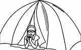 Coloring Tent Camping Camper Girl Wecoloringpage sketch template