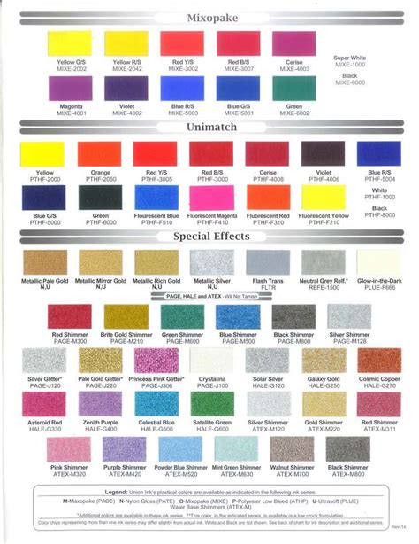 ink color chart swatches  urban world