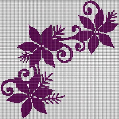 Violet Flowers Crochet Afghan Pattern Graph
