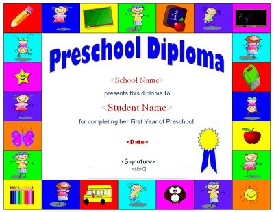 preschool diploma template