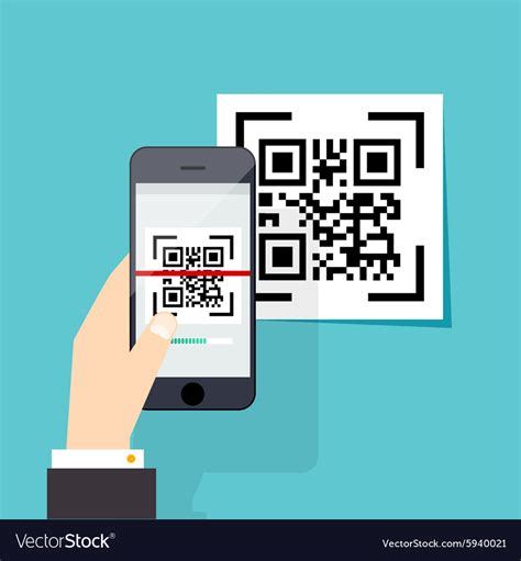scan qr code  mobile phone electronic royalty  vector