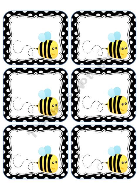 printable bee  tags