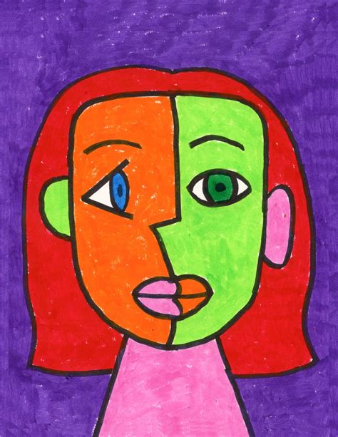 easy   draw cubism  kids  cubism coloring page