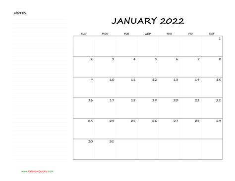monthly blank calendar   notes calendar quickly