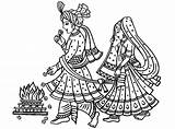 Indian Wedding Coloring Pages Mariage Indien India Bollywood Traditional Bride Groom Coloriage Adult Hindu Clipart Fire Walk Symbols Printable Adults sketch template