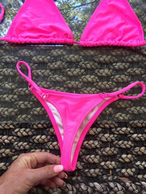 Neon Pink Gstring Thong Bikinis