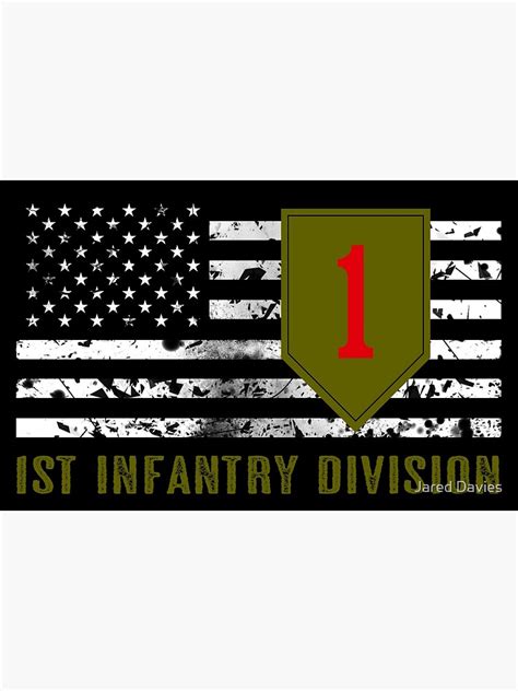 st infantry division distressed flag framed art print  sale