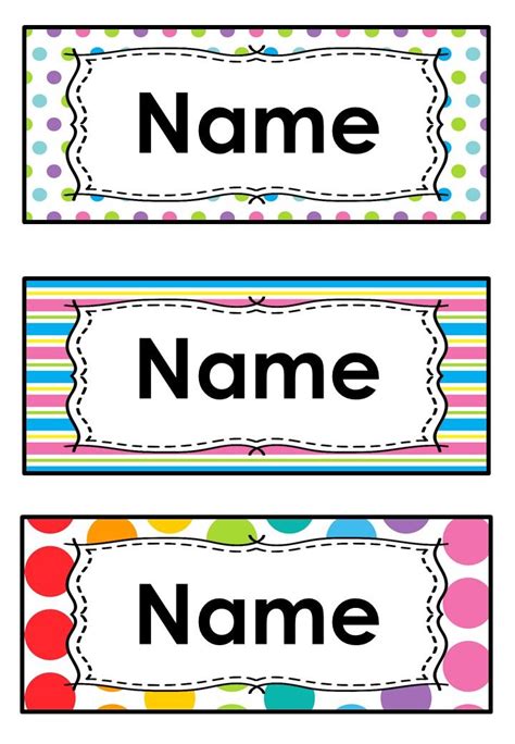 printable  tags  preschoolers  printable polka dot