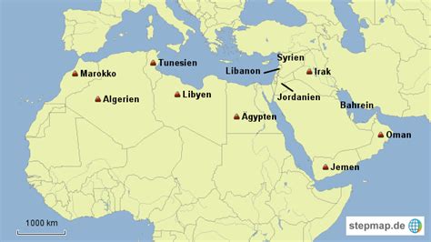 die laender des arabischen fruehlings von aarshavin landkarte fuer
