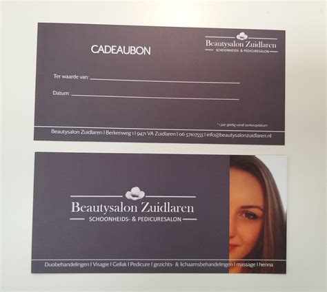 cadeaubonnen beautysalon zuidlaren