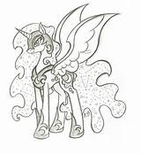 Mlp Drawing Villains Luna Colouring sketch template