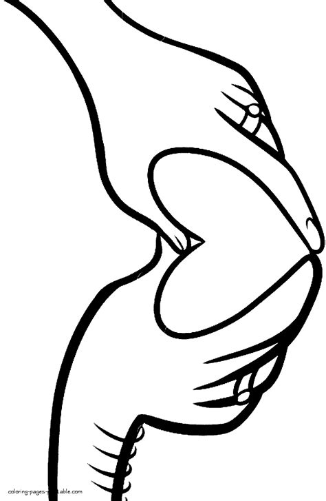 hands  heart shape coloring pages printablecom