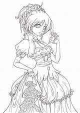 Anime Coloring Coloriage Pages Manga Flower Fille Chibi Cute Deviantart Girls Dessin Color Fare Colouring Books Drawing Sheets Colorier Choose sketch template