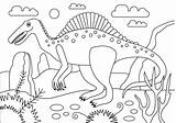 Coloring Spinosaurus Dinosaur Pages Printable Jurassic Drawing Games sketch template