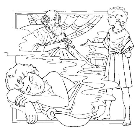 coloring page  shows  scene  god called samuel