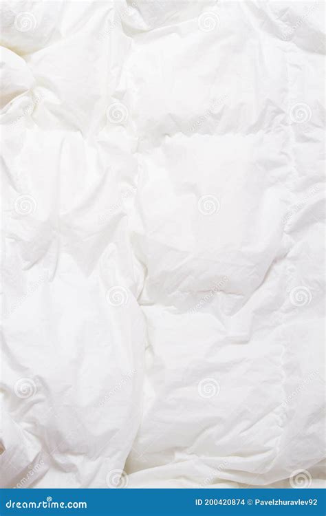 top view  bedding sheets crease white blanket texture close