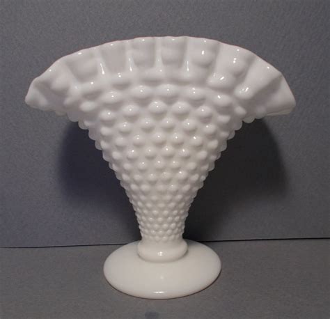 White Milk Glass Fenton Hobnail Small Fluted By Alicesvintagefinds