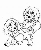 Puppies Coloring Big Dog Dogs Puppy Cliparts Two Library Clipart Headed sketch template