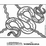 Aboriginal Colouring Pages Indigenous Coloring Kids Dot Goanna Template Printable Animal Australian Painting Brisbane Snake Rainbow Serpent Education Animals Au sketch template