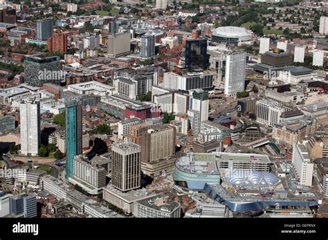 aerial view  birmingham city centre uk stock photo alamy