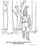 Pilgrims Coloring Pages Thanksgiving Squanto First Pilgrim Indians Story Samoset American Printable Family History Printables Book Print Kids Worksheets Contact sketch template