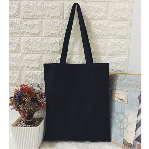 plain black tote bag cotton canvas high quality direct supplier