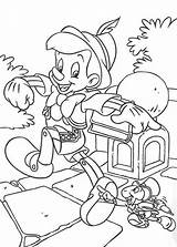 Coloring Jiminy Pinocchio sketch template