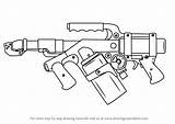 Flame Draw Thrower Drawing Step Weapons Tutorials Drawingtutorials101 sketch template