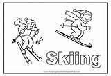Coloring Skiing Pages Sport Skier Kids Colouring Cartoon Comments Coloringhome Popular Template sketch template