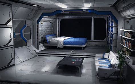 pin  marina nechaeva  art spaceship interior sci fi bedroom scifi interior