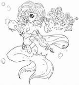 Mermaid Coloring Pages Saturated Canary Cute sketch template