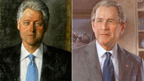 white house portraits of bill clinton and george w bush moved from
