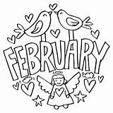 February Coloring Kids Pages Cartoon Preview sketch template