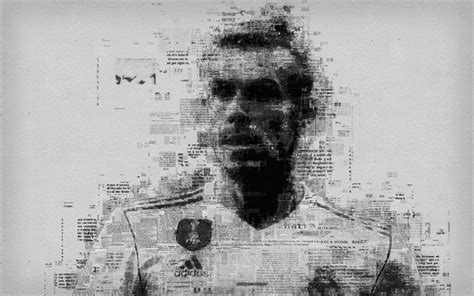 gareth bale art 4k portrait newspaper art face typography poster