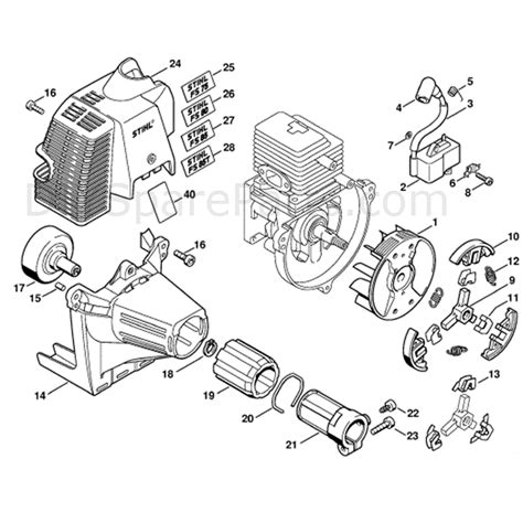 stihl fs  brushcutter fsr parts diagram ignition system clutch