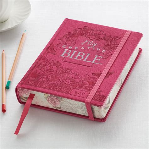 bright pink faux leather hardcover kjv  creative bible