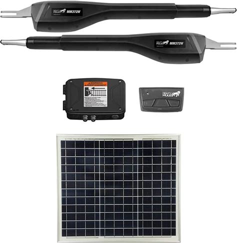amazoncom mighty mule mmw solar package medium duty dual smart gate opener  watt solar