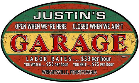 custom personalized garage sign garage art