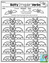 Verbs Tense Irregular Past Activities Verb Grammar Present Teaching Read English Grade Write Right Bat Language Kids Wing Speech Therapy sketch template