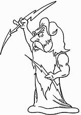 Zeus Coloring Pages God Greek Kratos Sketches Color Drawing Print Simple sketch template