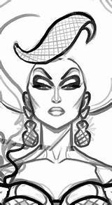 Drag Coloring Queen Pages Race sketch template