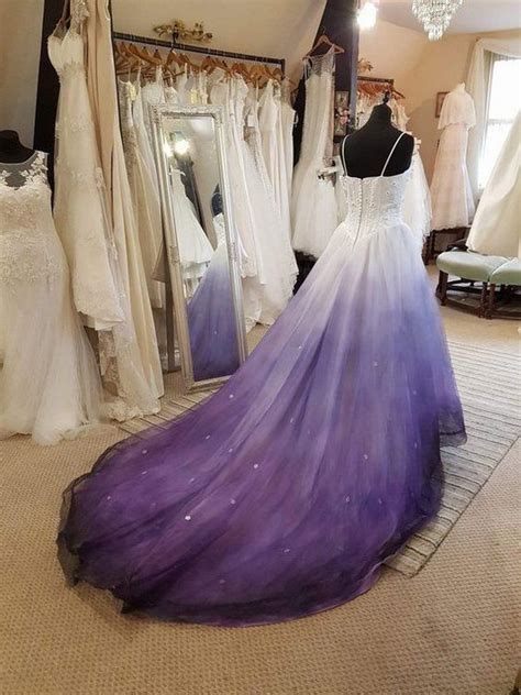 purple  white wedding dress purple wedding dress ombre wedding dress dye wedding dress