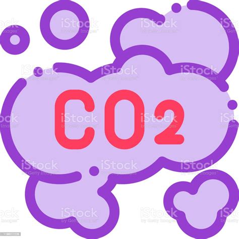 Co2 Smoulder Smoke Steam Air Vector Thin Line Icon Stock Illustration