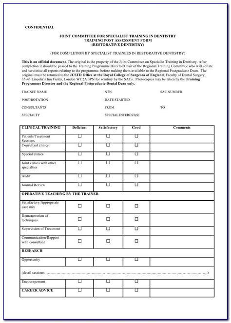 Training Needs Assessment Form Example