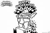 Underpants Captain Coloring Pages Happy Underwear Printable Kids sketch template