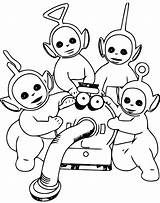 Teletubbies Coloring Kids Simple Pages sketch template