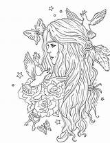 Prinsesse Coloring Tegninger Gambar Mewarnai Kleurplaat Sketsa Fairy Prinses Nymphs Woodland Lucu Sketch sketch template