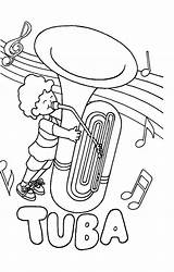 Instrumentos Tuba Coloring Musicales Dibujos Para Colorear Pages Pintar Drawing Fichas Educacion Especial Sousaphone Material Tubby Kids Template Getdrawings Viento sketch template