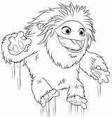 Yeti Abominable Jumping Coloringall Everest Compagnie sketch template